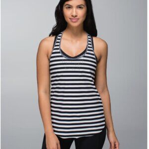 Lululemon Water Bound Singlet Apex Stripe Printed Black Dune